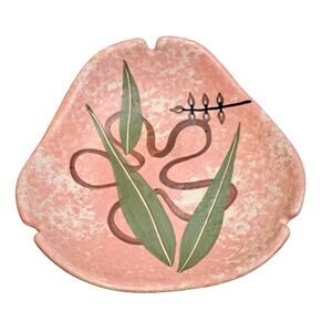 Vintage MCM 60s Marc Bellaire California Pottery Dish Ashtray Freeform Pink